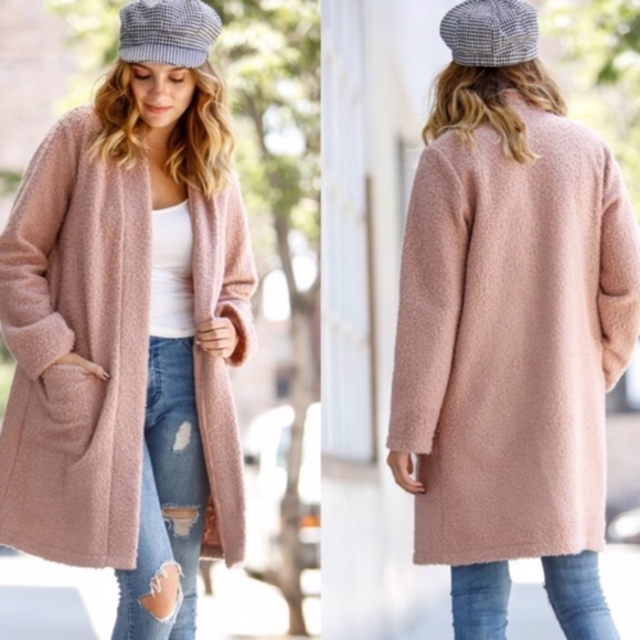 NATALIA Long Sleeve Boucle Jacket - blush - Picture 2 of 3